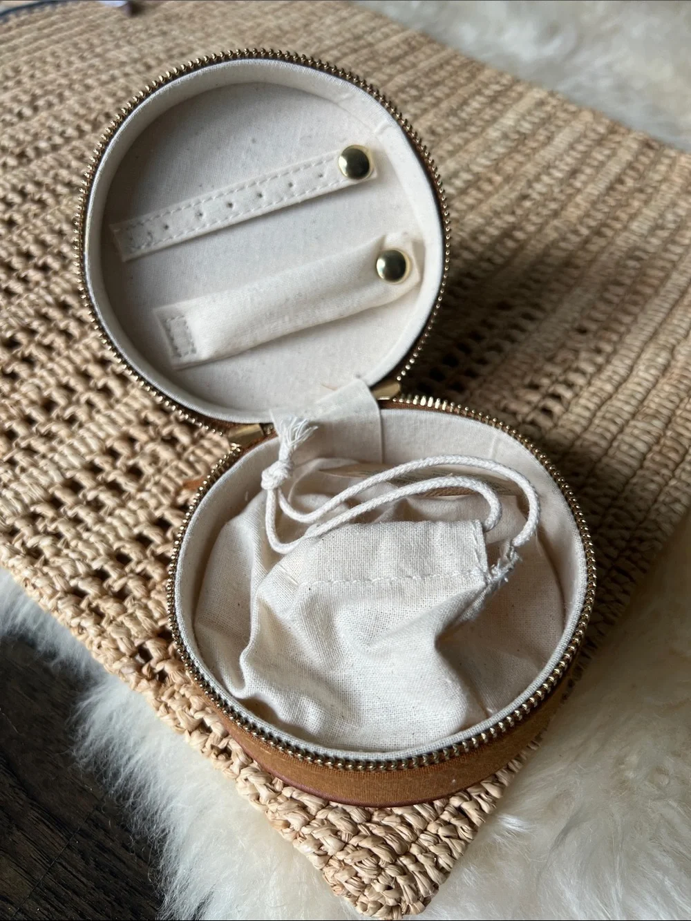 Sezane Brown Jewelry Travel Case